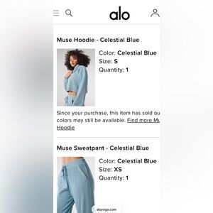 Alo Yoga Muse Hoodie & Sweatpant SET